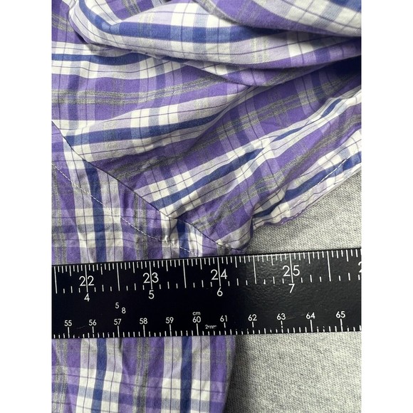 Peter Millar Button Up Mens Large Shirt Purple Long Sleeve - Picture 5 of 7